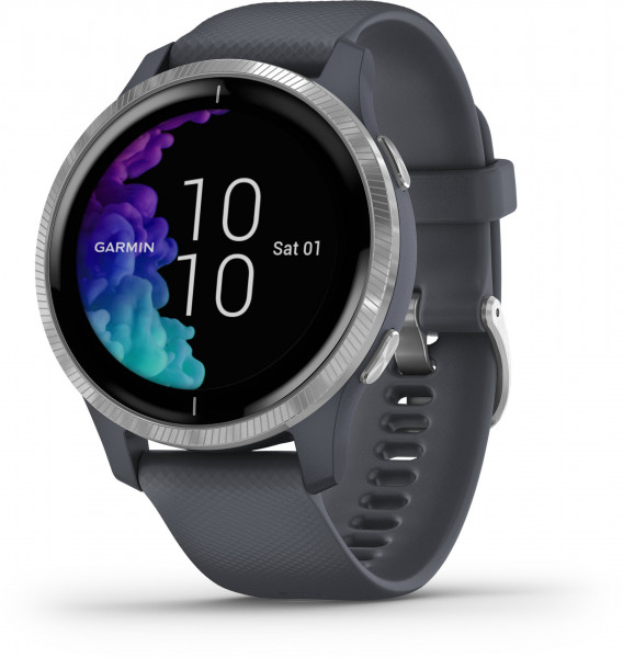 Garmin VENU Granitblau Silber Android iOS Smartwatch Bluetooth Fitness Tracker