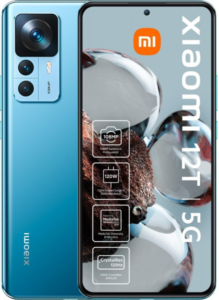 Xiaomi 12T 5G Blue 8 GB/256 GB Android 12 6,7" USB-C 108 MP Triplecam Dual-SIM