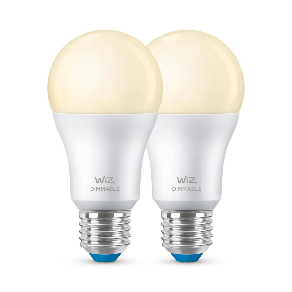 WiZ White LED Lampe matt 60W Doppelpack Smart Home Appsteuerung dimmbar E27