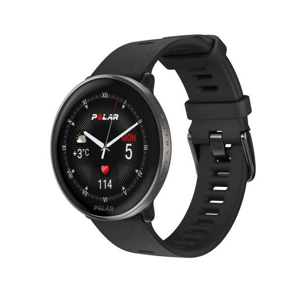 POLAR IGNITE 3 Titanium SIL Schwarz S-L Bluetooth Smartwatch iOS Android GPS