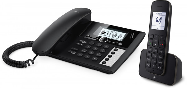 Telekom Sinus PA 207 plus 1 DECT-Telefon Feststation und Mobilteil Schwarz